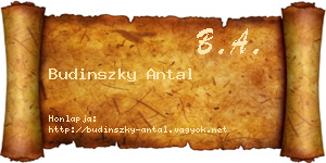 Budinszky Antal névjegykártya